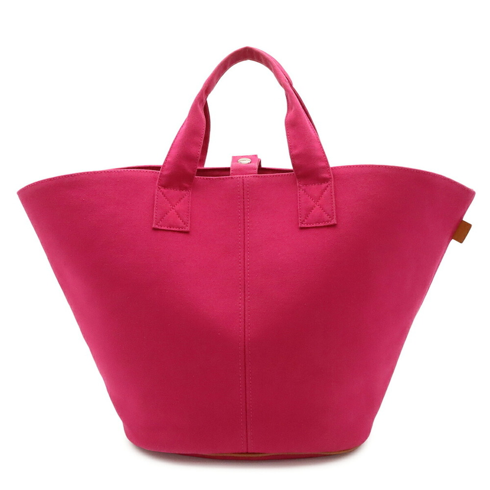 HERMES Panier de Plage MM Tote Bag, Large Tote, Handbag, Canvas, Fuchsia Pink